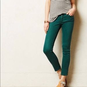 AG Stevie Slim Straight Ankle Jeans in Green